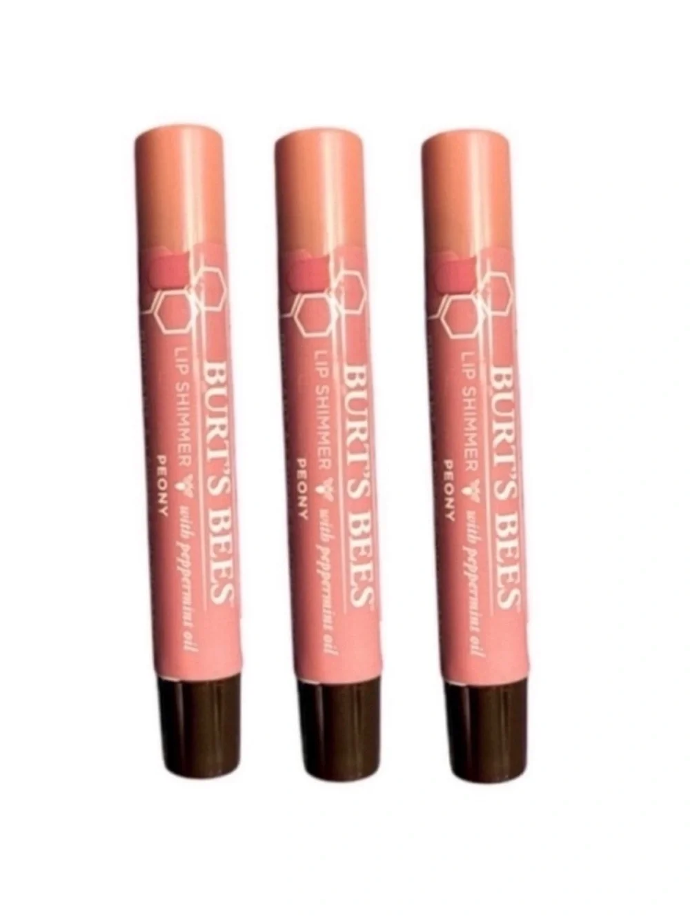 New 3 Burt’s Bees Peony Lip Shimmer